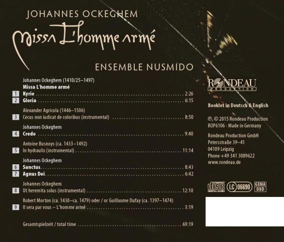 CD Missa L'homme armé